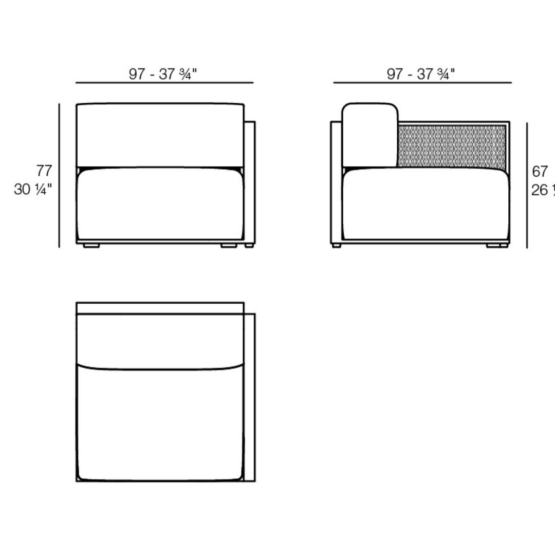 Vondom Vondom The Factory Left Armrest Section - Sofamodul