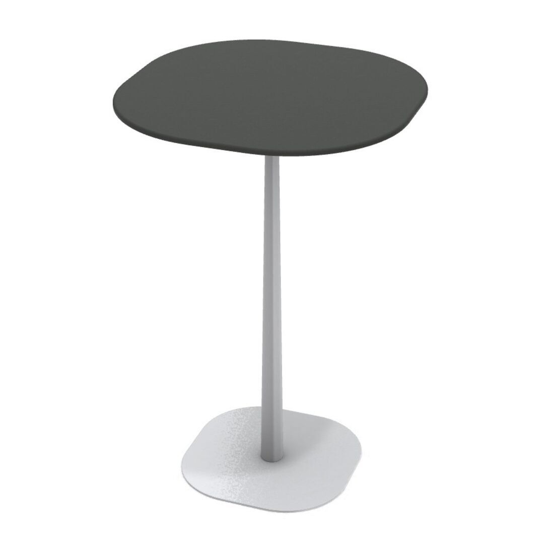 Ethimo Ethimo Enjoy Coffee Table 70x70 h 29 Warmweiss, Keramikstein Schwarz Vulcano, H: 106 cm 