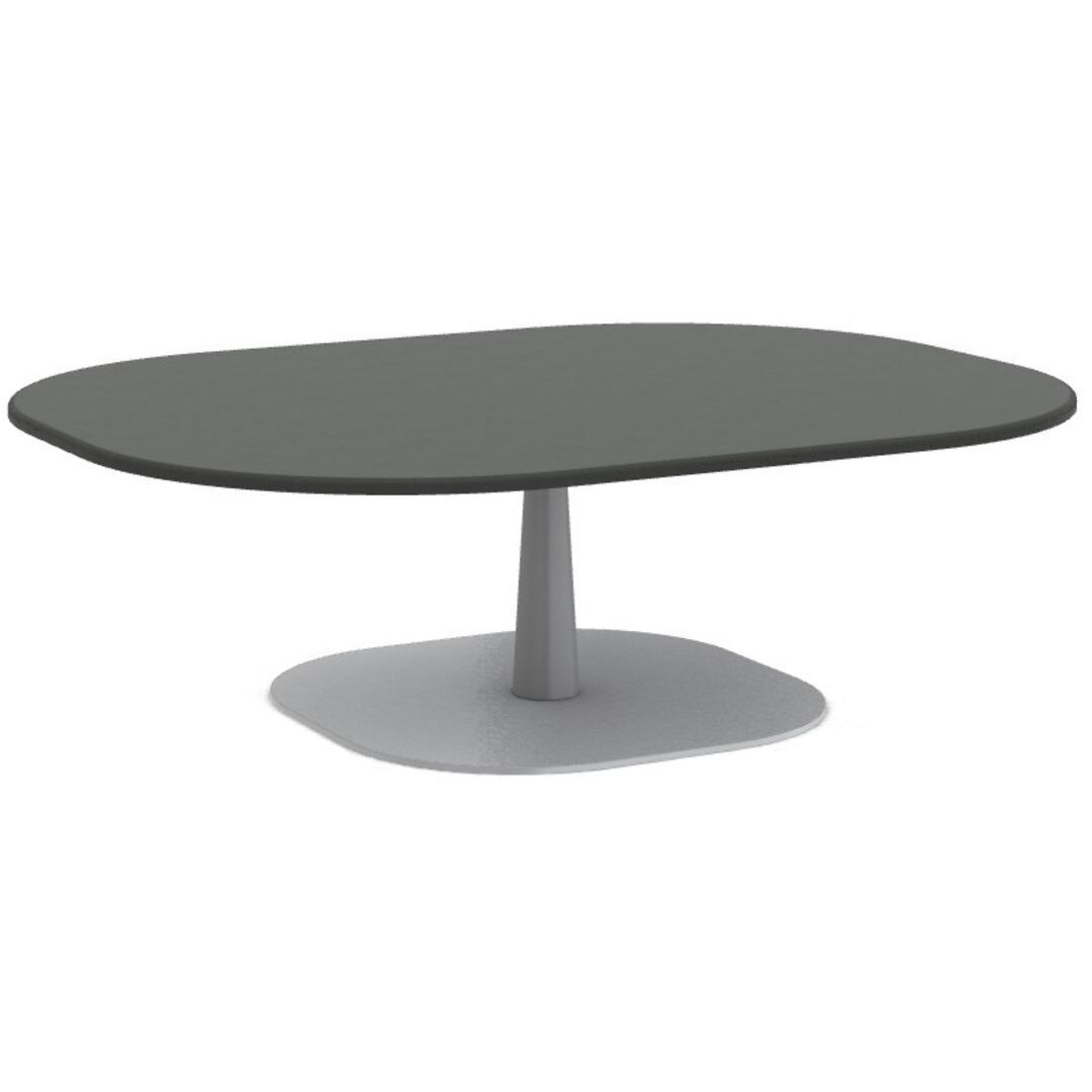 Ethimo Ethimo Enjoy Coffee Table 90x70 h 29 Warmweiss, Keramikstein Schwarz Vulcano, H: 29 cm 