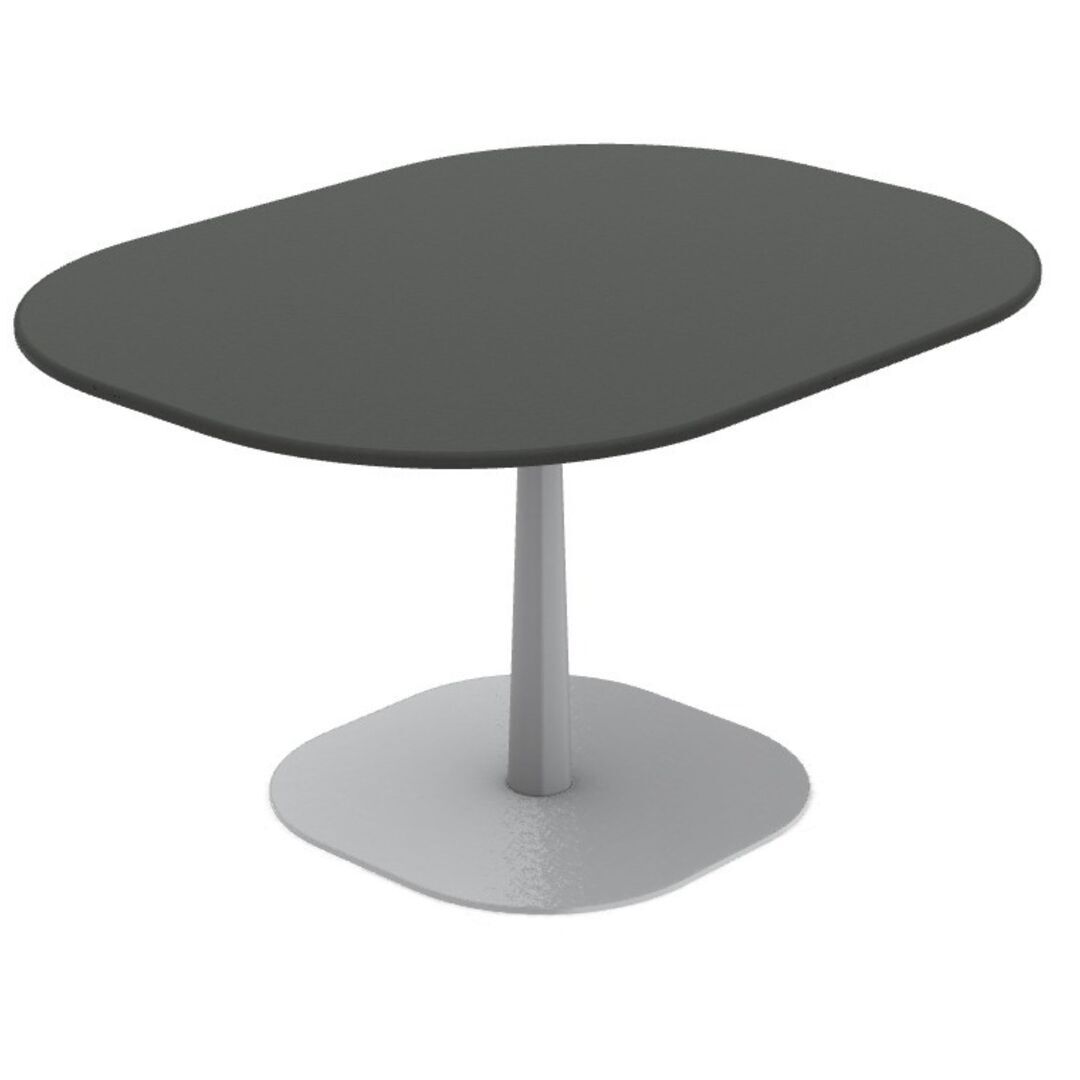 Ethimo Ethimo Enjoy Coffee Table 90x70 h 29 Warmweiss, Keramikstein Schwarz Vulcano, H: 51 cm 