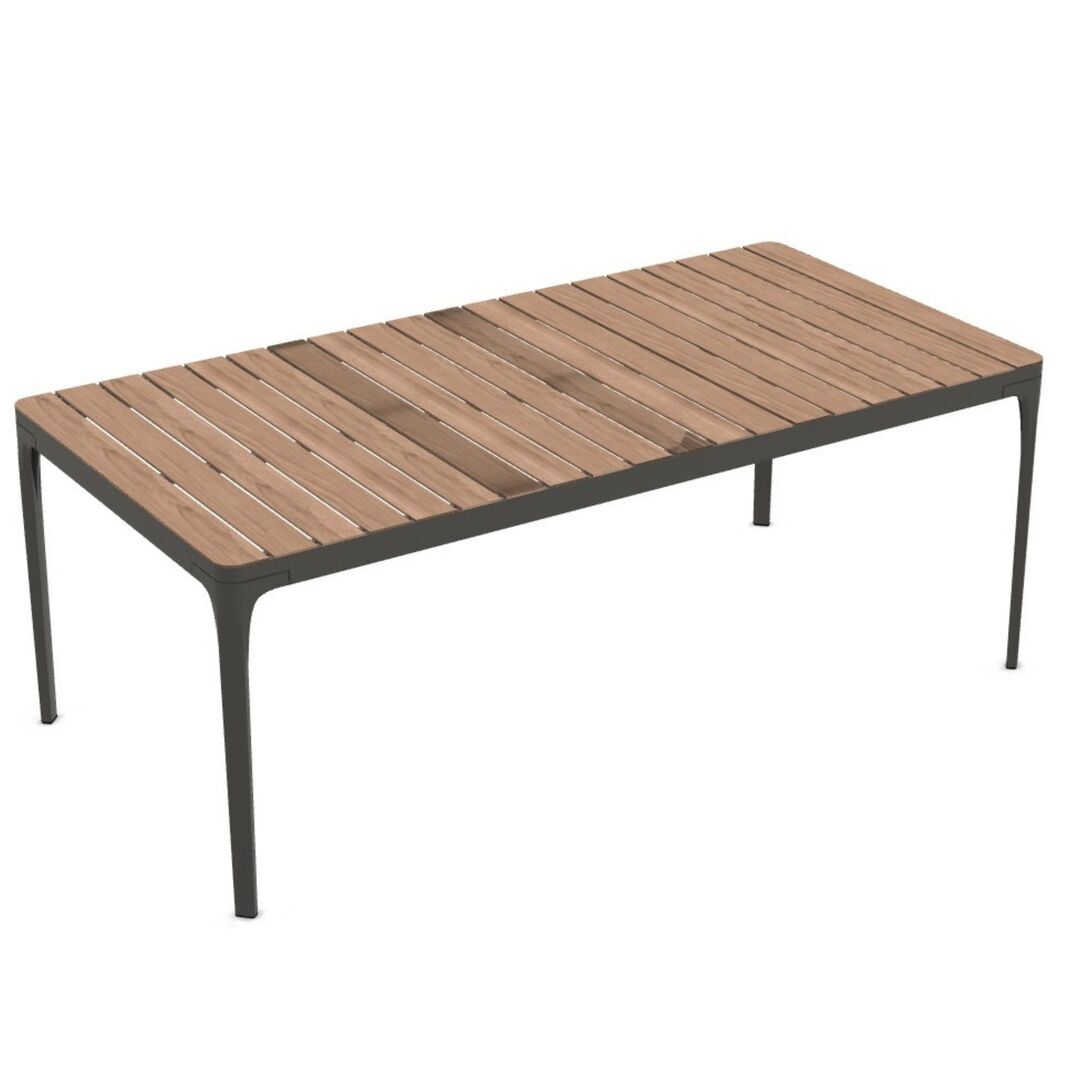 Ethimo Ethimo Play Rectangular Dining Table 199 X 99 cm Warmes Grau, L: 199 cm , Teakholz