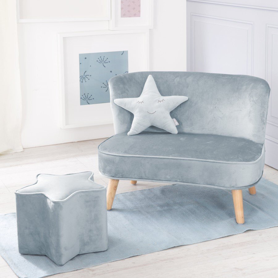 Roba Bundle Lil Sofa Inkl Kindersofa Sternenhocker & Dekokissen Stern - Hellblau/Sky
