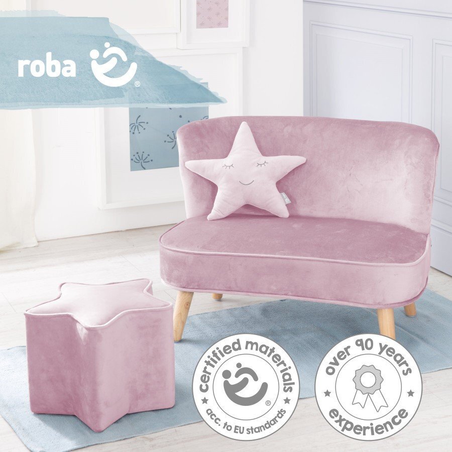 Roba Bundle Lil Sofa Inkl Kindersofa Sternenhocker & Dekokissen Stern - Rosa/Mauve
