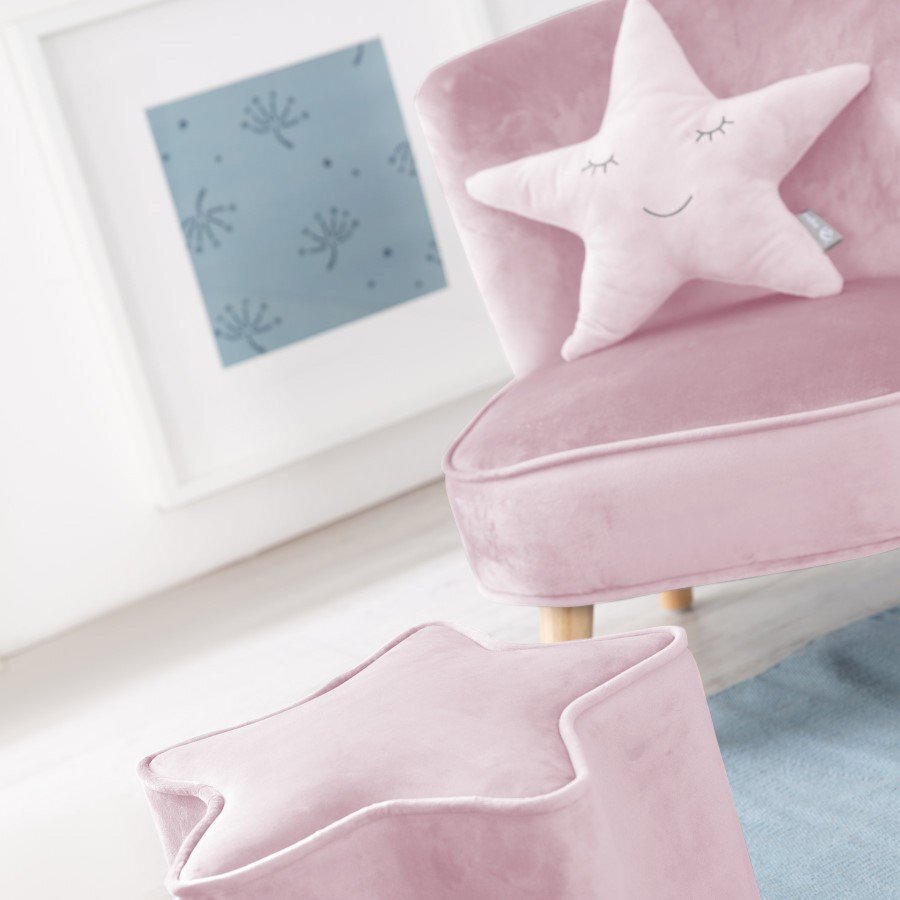 Roba Bundle Lil Sofa Inkl Kindersofa Sternenhocker & Dekokissen Stern - Rosa/Mauve