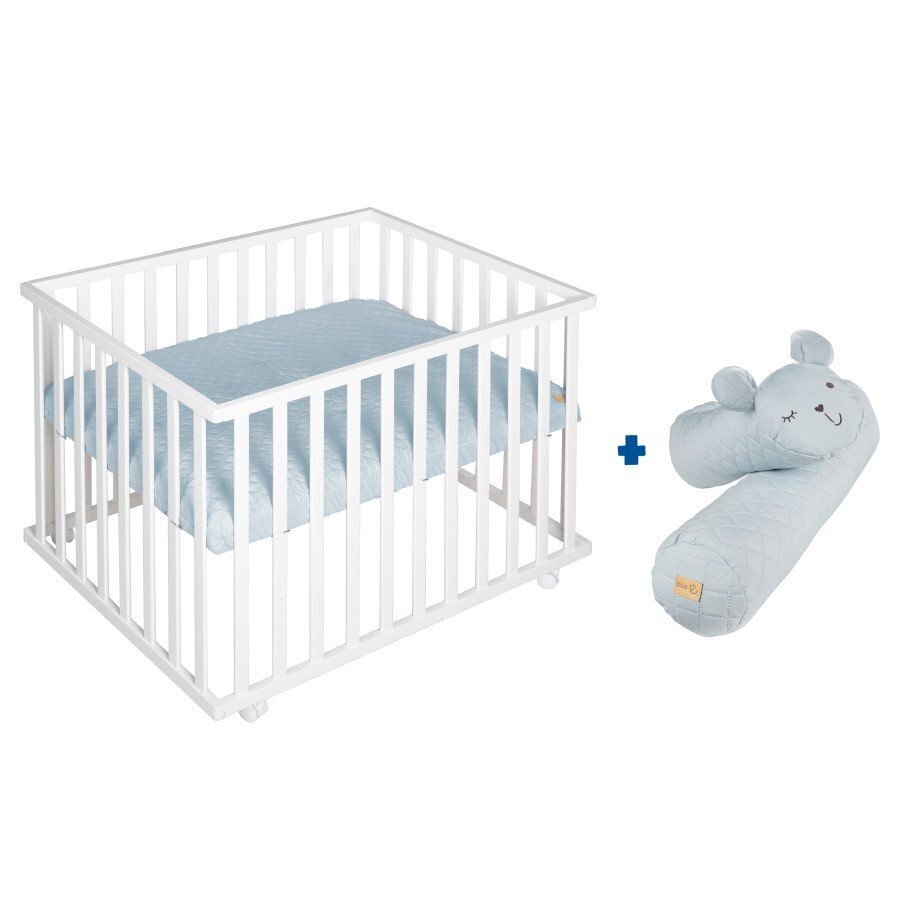 Roba Bundle Roba Style Inkl Laufgitter 4 Eckig Mikrofaser Bettschlange Geprüft - Hellblau