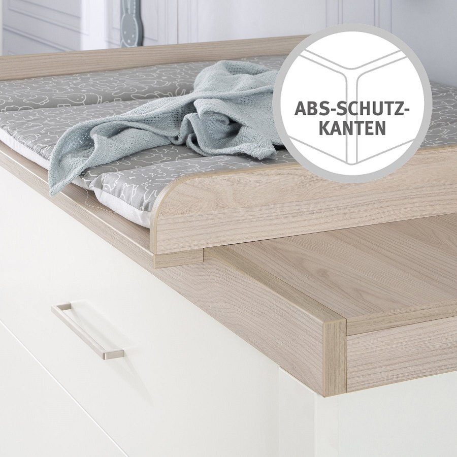 Wickelkommode Lucy Mit Wickelansatz 3 Soft-Close-Schubladen