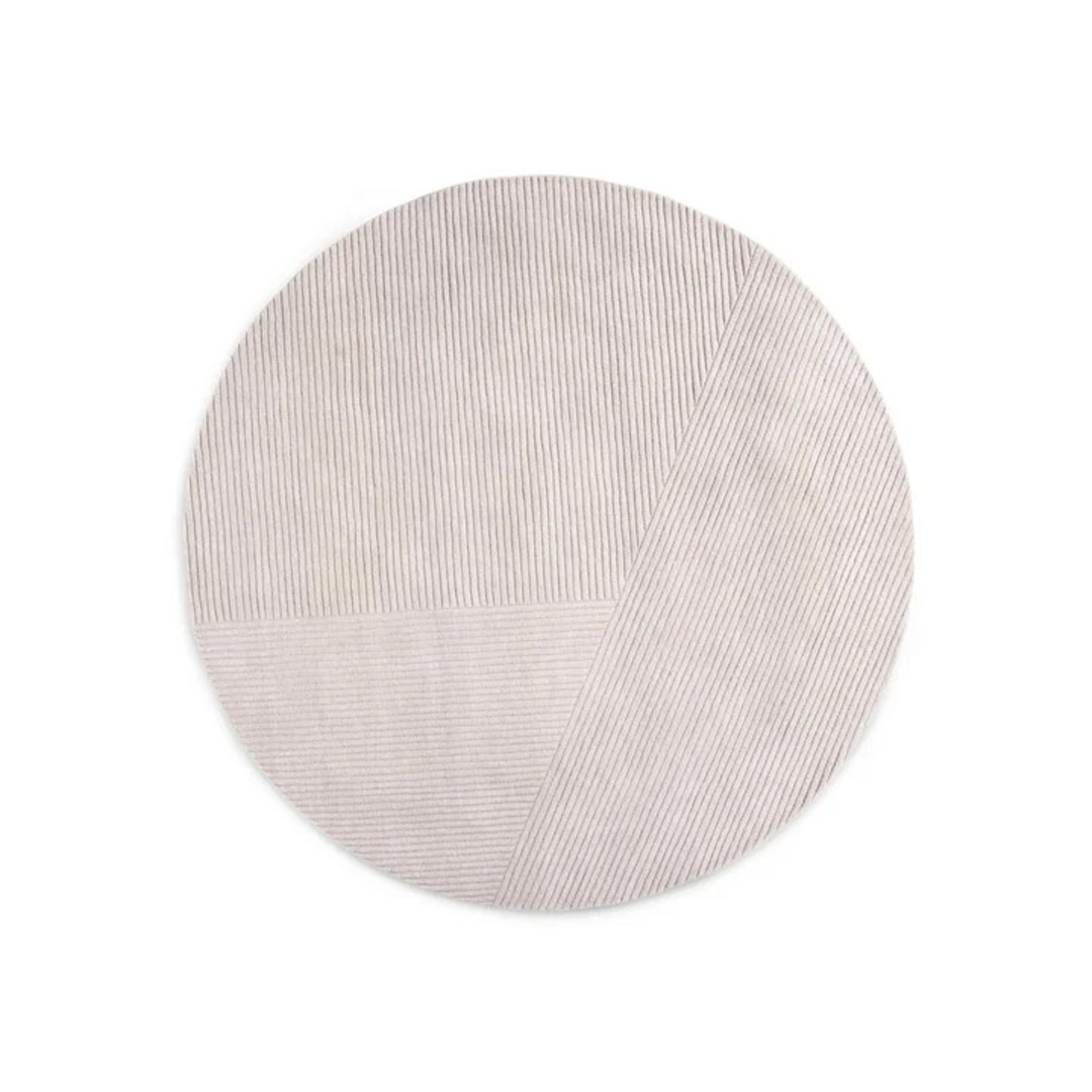 Northern Row Rug Circular Hellgrau