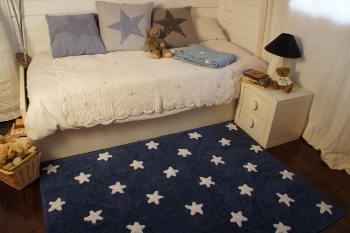 Lorena Canals Navy Stars White 120 x 160 cm