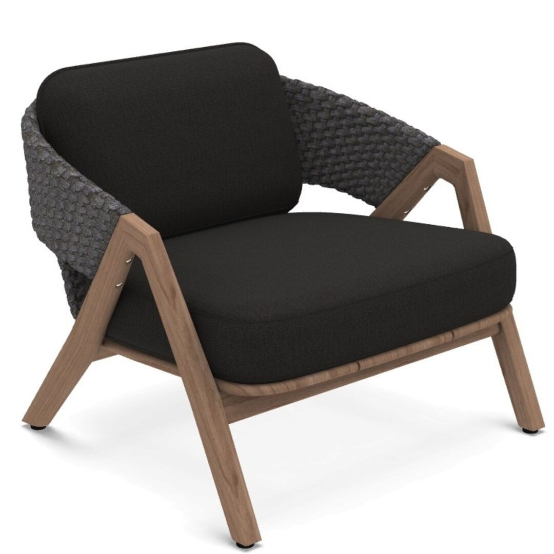 Ethimo Sessel Knit von Ethimo Teakholz, Seil - Lavagrau