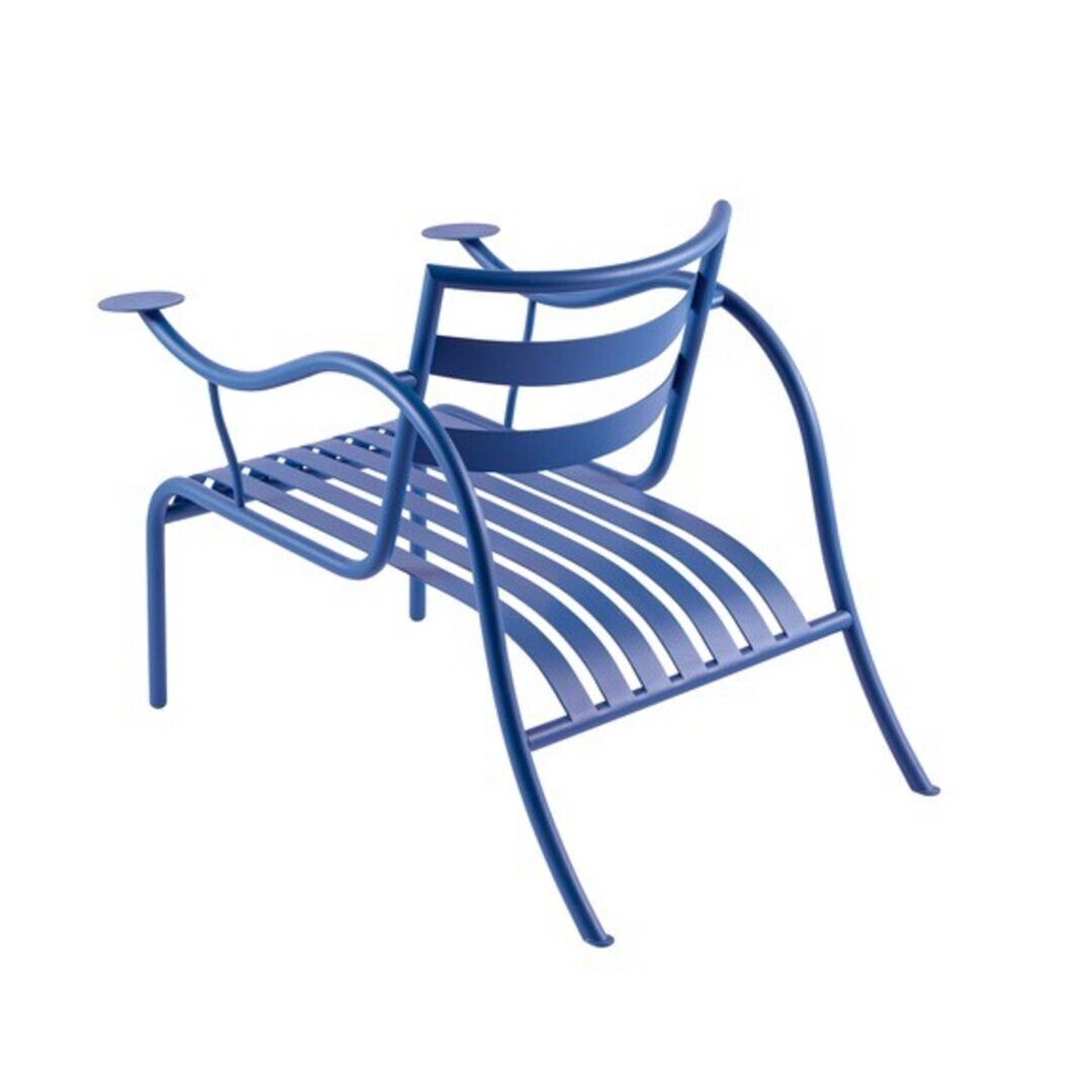 Cappellini Thinking Mans Chair Violett Blau RAL 5000