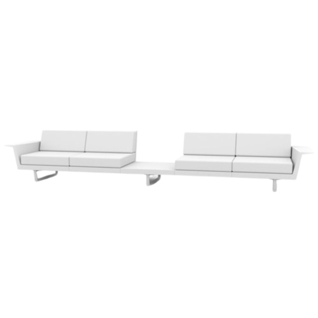 Vondom Vondom Delta 4 Seat + Table - Sofa  White, Basic 