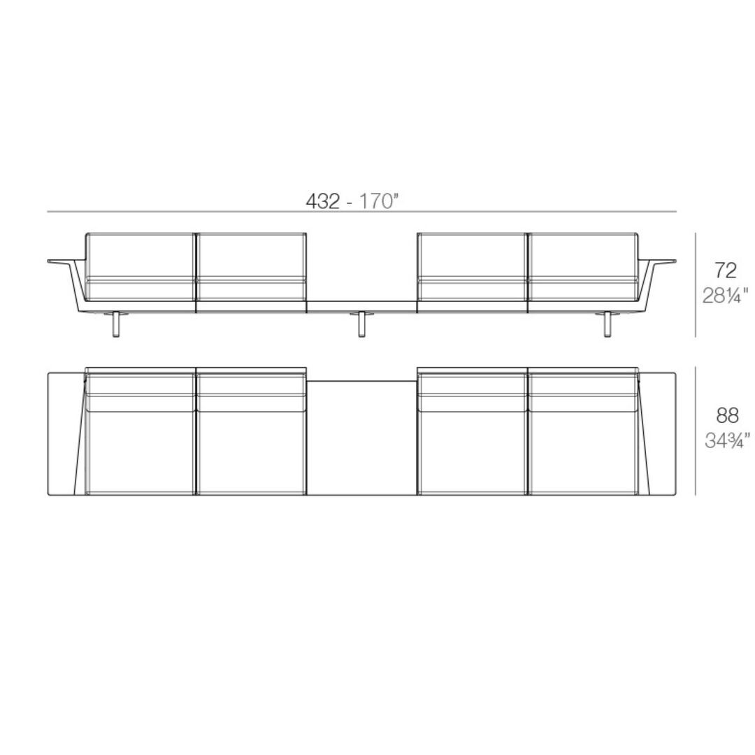 Vondom Vondom Delta 4 Seat + Table - Sofa