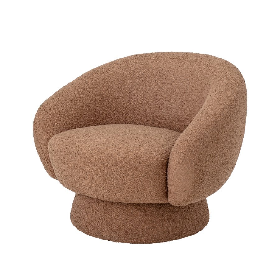 BLOOMINGVILLE TED LOUNGE CHAIR, BROWN, POLYESTER