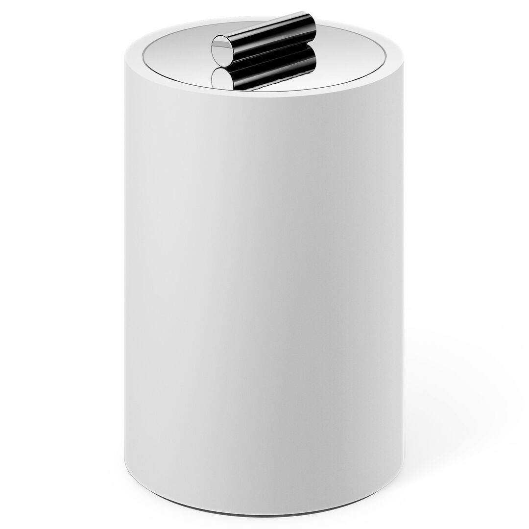 Decor Walther Dose mit Deckel STONE DMD von Decor Walther Chrom,  Gross, Weiss Matt