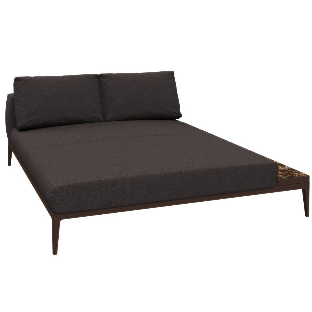 Gloster Grid Chill Chaise Unit Ceramic - Outdoor Chill Liegestuhl Element aus Keramik Java / Emperor Ceramic, Ground Charcoal, Links
