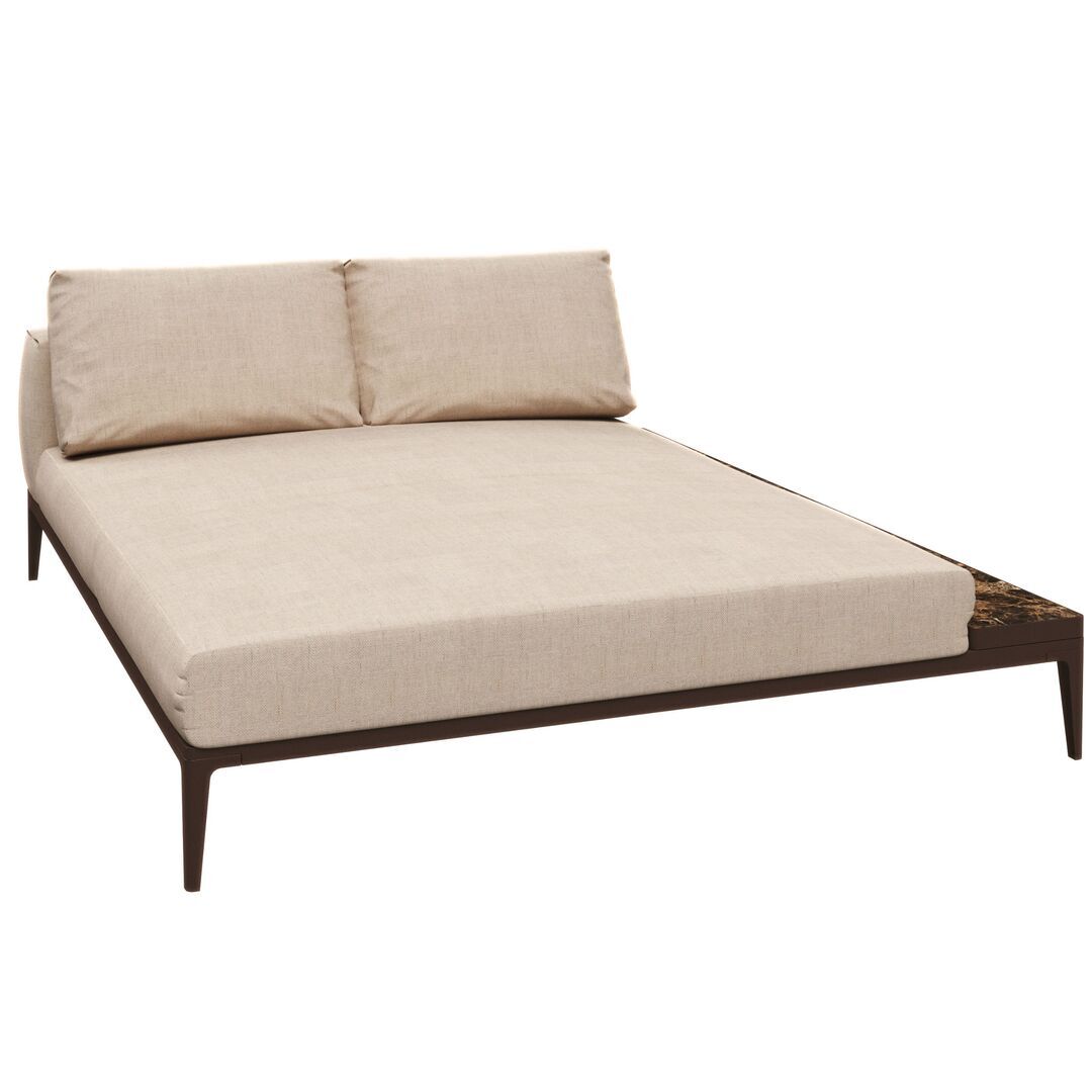Gloster Grid Chill Chaise Unit Ceramic - Outdoor Chill Liegestuhl Element aus Keramik Java / Emperor Ceramic, Ground Sand, Links