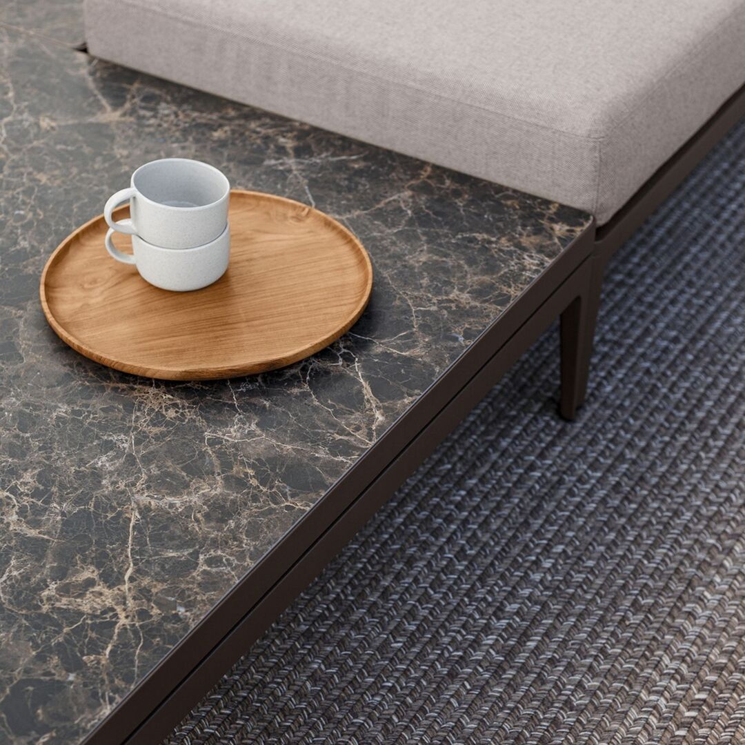 Gloster Grid Chill Chaise Unit Ceramic - Outdoor Chill Liegestuhl Element aus Keramik