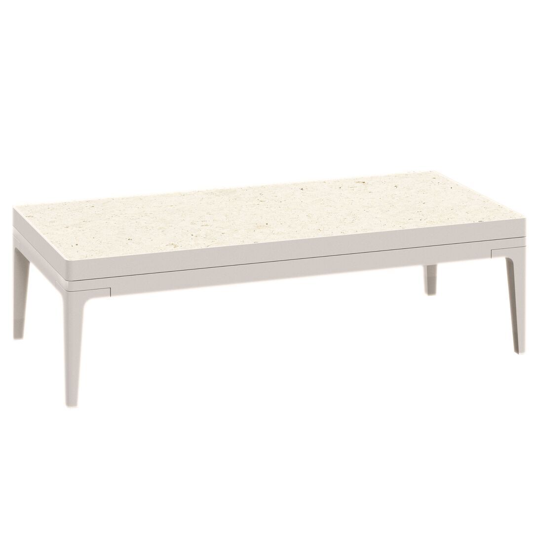 Gloster Grid Small Coffee Table Ceramic - Outdoor Kleiner Couchtisch aus Keramik Bone / Verona Ceramic