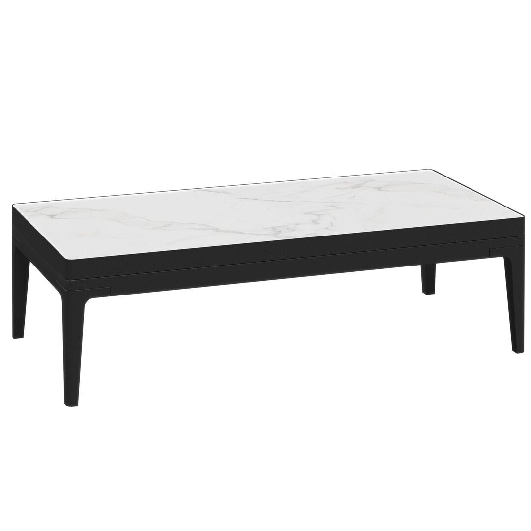 Gloster Grid Small Coffee Table Ceramic - Outdoor Kleiner Couchtisch aus Keramik Meteor / Bianco Ceramic