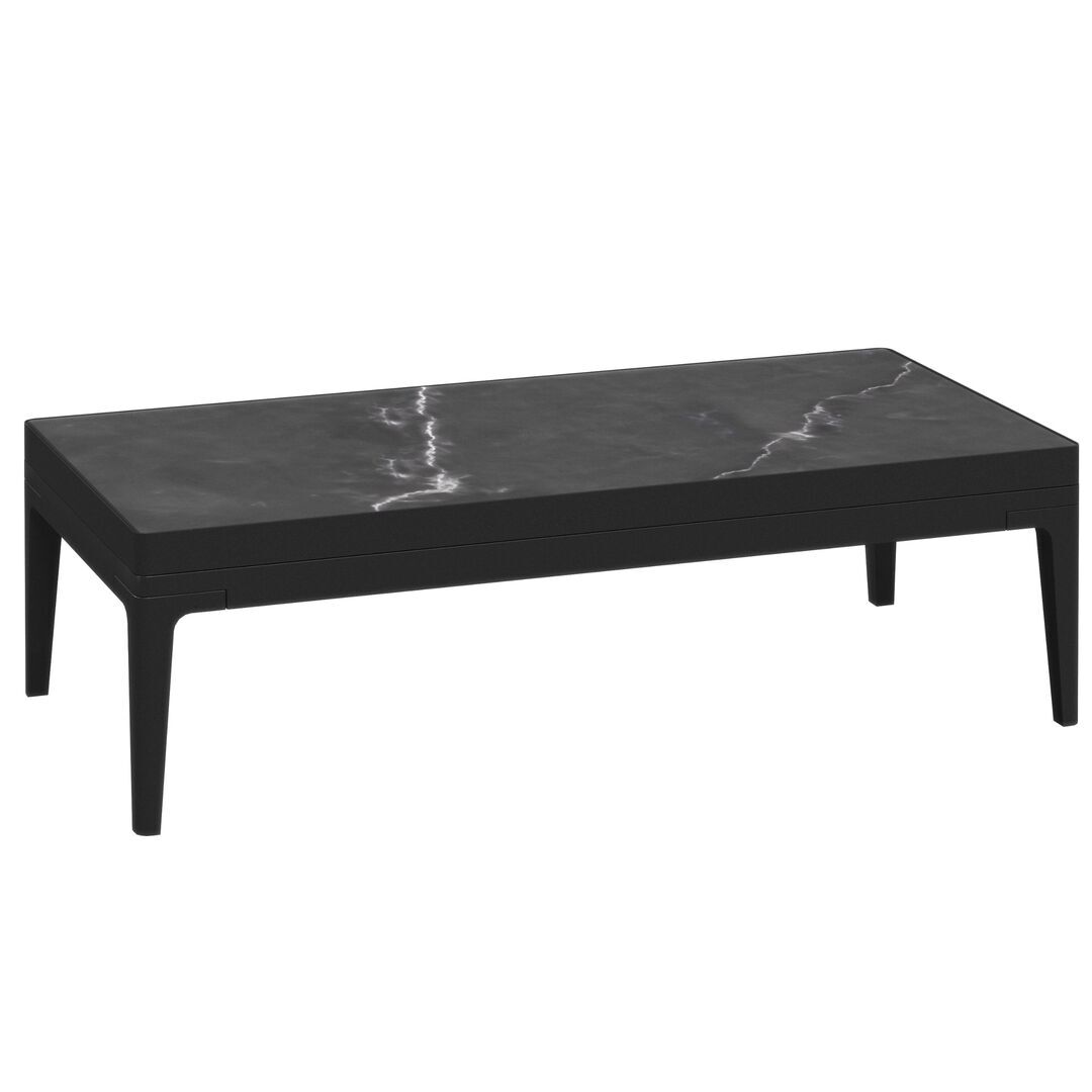 Gloster Grid Small Coffee Table Ceramic - Outdoor Kleiner Couchtisch aus Keramik Meteor / Nero Ceramic