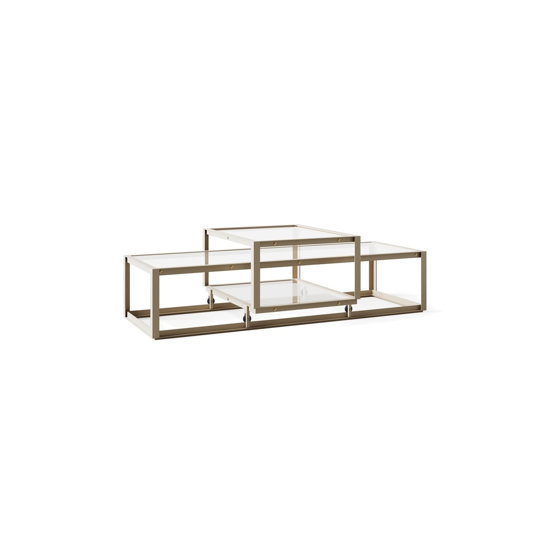 Pastoe Tangled Coffee Table Taupe (RAL 7006) / Klarglas, Medium