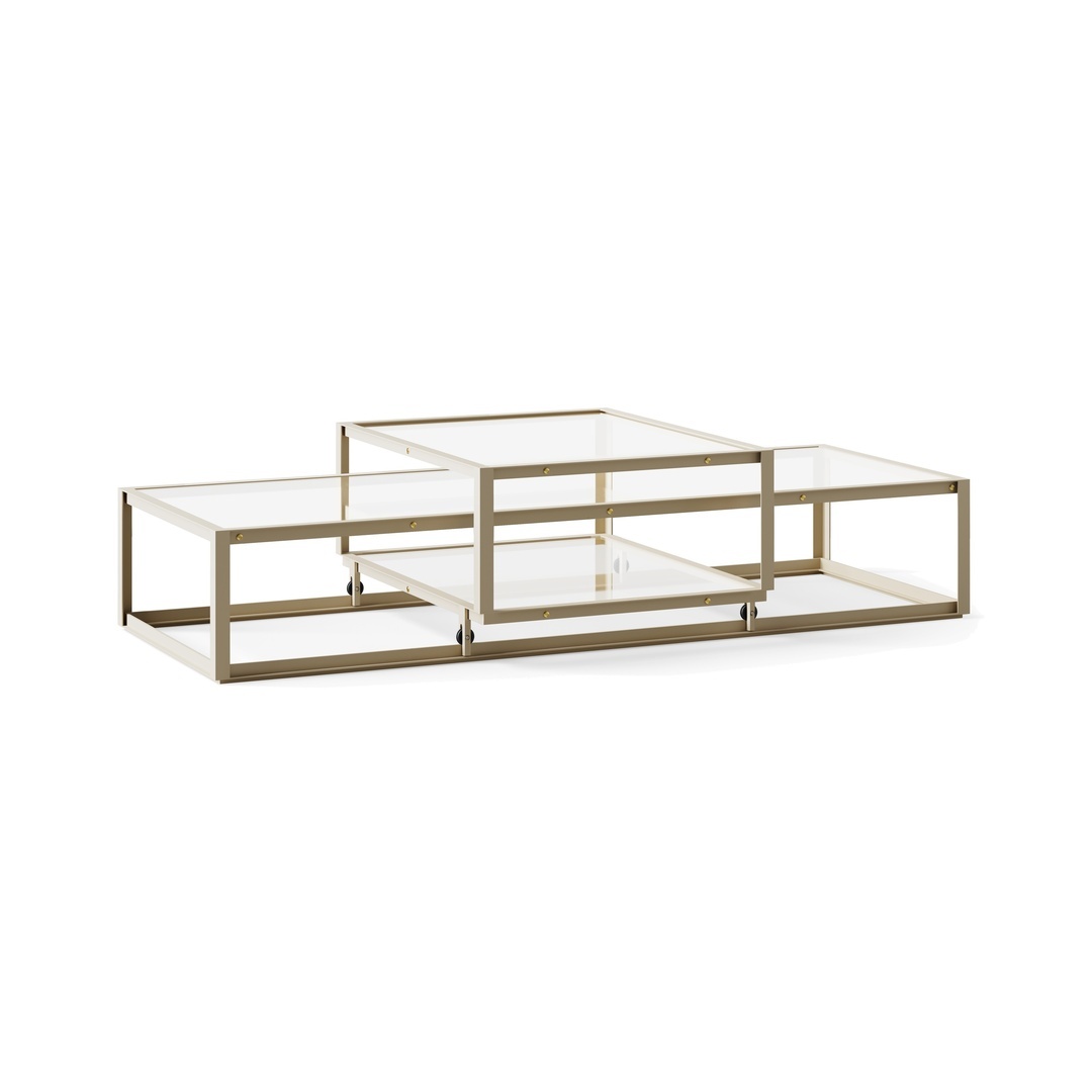 Pastoe Tangled Coffee Table Taupe (RAL 7006) / Klarglas, Large
