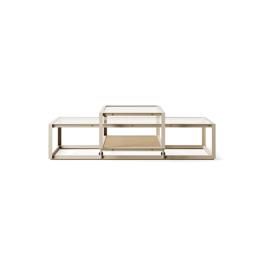 Pastoe,Tangled Coffee Table,Taupe (RAL 7006) / Eichenfurnier natur,Medium,Beistelltisch