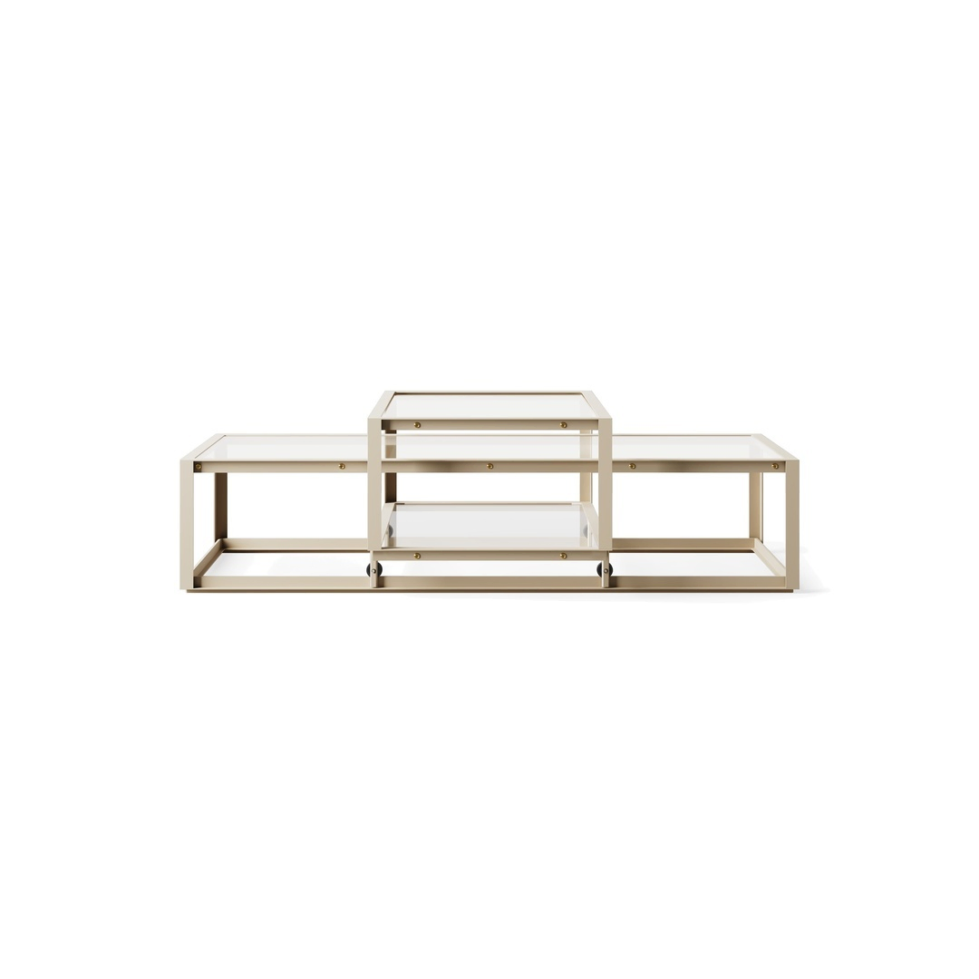Pastoe Tangled Coffee Table Taupe (RAL 7006) / Klarglas, Medium