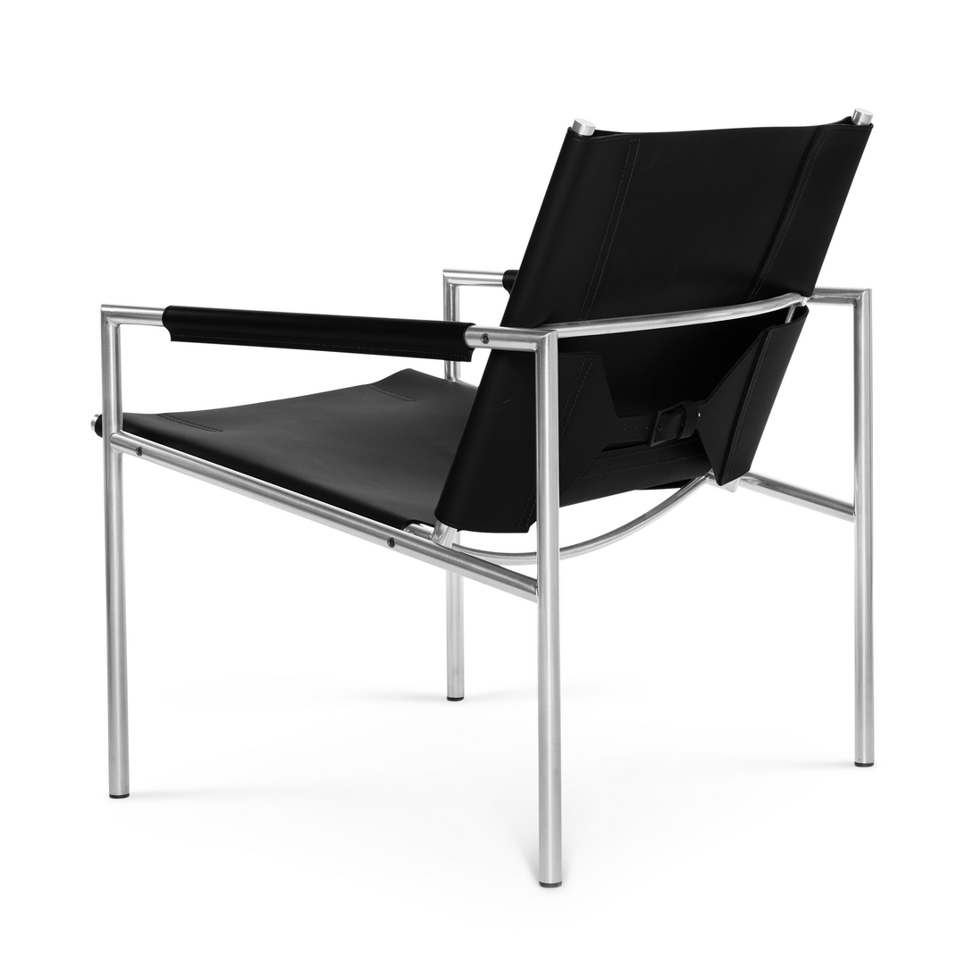 Pastoe SZ02 Armchair Sattelleder Schwarz, Chrom gebürstet
