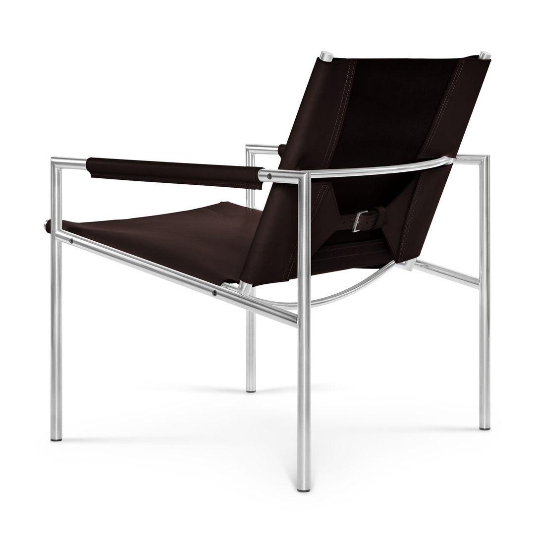 Pastoe SZ02 Armchair Sattelleder Schwarz, Chrom gebürstet