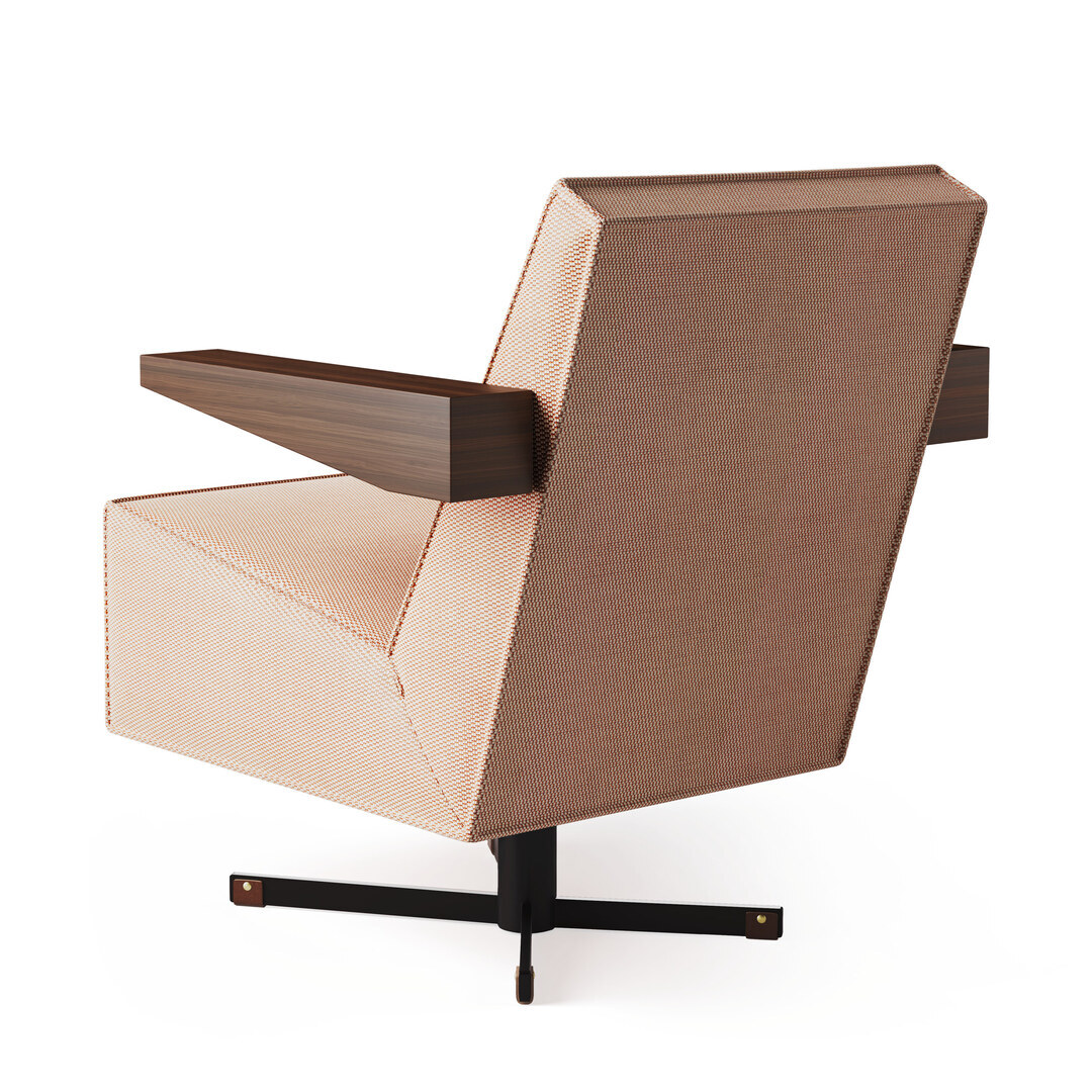 Pastoe Press Room Chair 0428 Serpentine, Walnuss