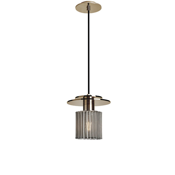 Lagerverkauf: In The Sun Pendelleuchte in Gold, Gewebe Silber