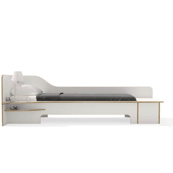 Plane Einzelbett mit Bettkasten