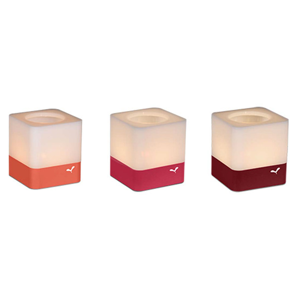 Auslaufmodell: 3er Set Windlichter Cuub in Chili/Capucine/Rose Praline