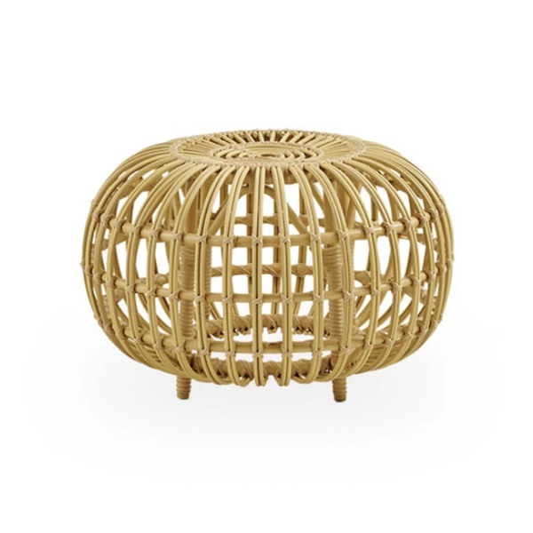 Outdoor stool with wicker