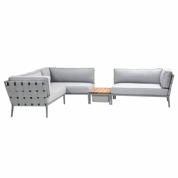Conic Outdoor Lounge-Set - Ecklounge mit Chaiselongue links mit Beistelltisch