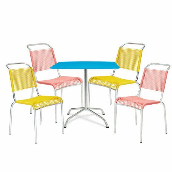Ensemble de mobilier de jardin - Table Haefeli avec 4 chaises Altorfer sans accoudoirs