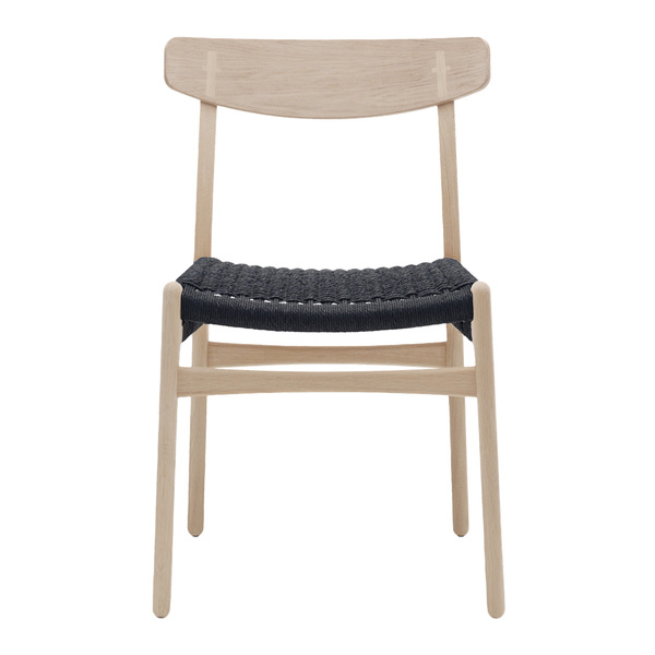 CH23 Dining Chair - Chaise-Chêne savonné-Cordon noir
