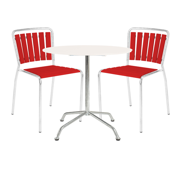 Ensemble de jardin Haefeli avec 2 chaises et table ronde