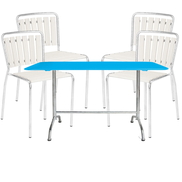 Ensemble de jardin Haefeli avec 4 chaises et table
