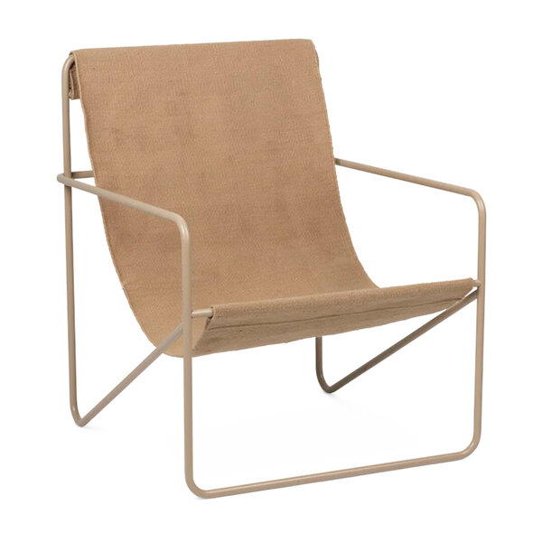 Lagerverkauf: Desert Lounge Chair Black - Outdoor Sessel-Off-White/Chocolate