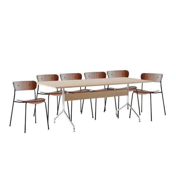 6pcs combo salle à manger : table à manger Pavillon AV19 / 6 chaises AV1