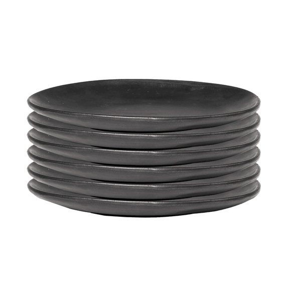 set de 6 assiettes en grès Flow en 3 tailles