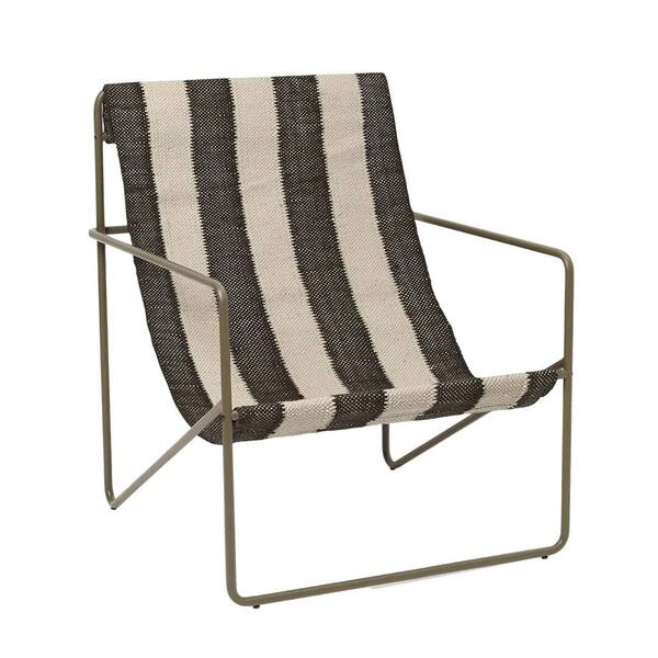 Lagerverkauf: Desert Lounge Chair Black - Outdoor Sessel-Off-White/Chocolate