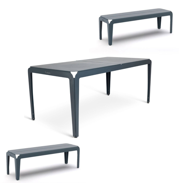Bended Gartenmöbel-Set - Tisch mit 2 Sitzbänken