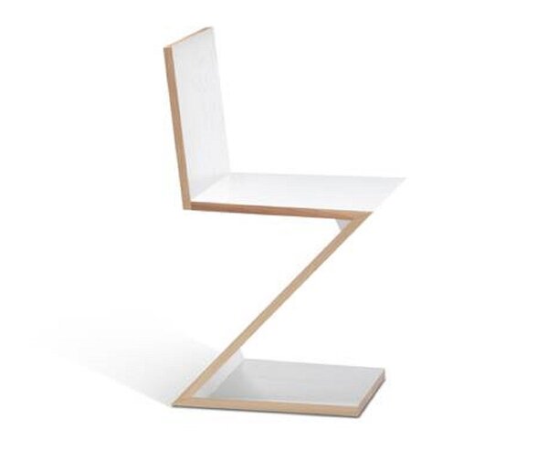 Zig-Zag chaise frêne laqué