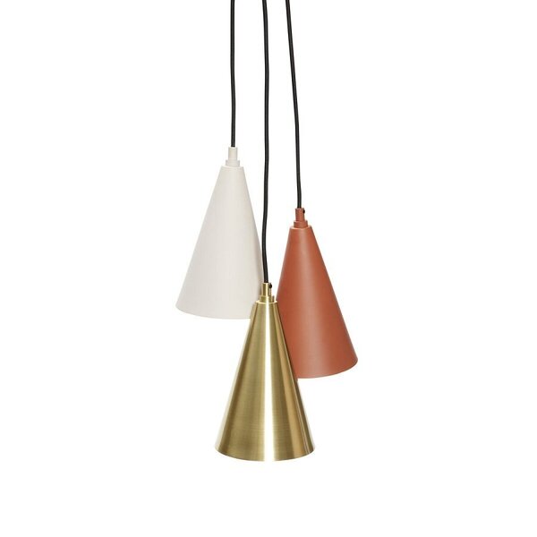 Drop Lampe Weiss/Rot/Messing