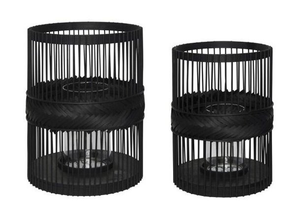 Lanternes Hexa Noir (set de 2)