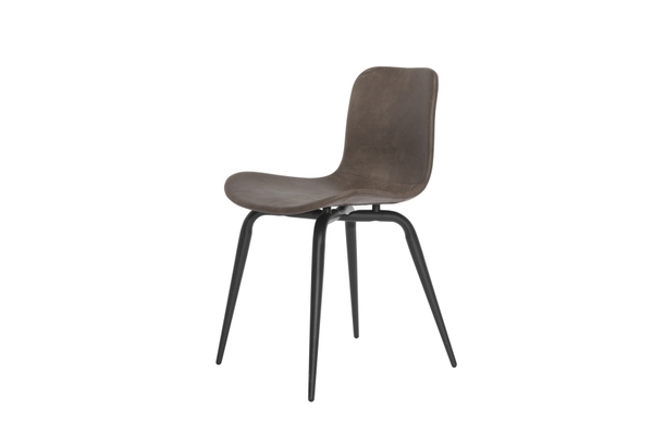 Langue Avantgarde Chaise de salle à manger Noir - Cuir