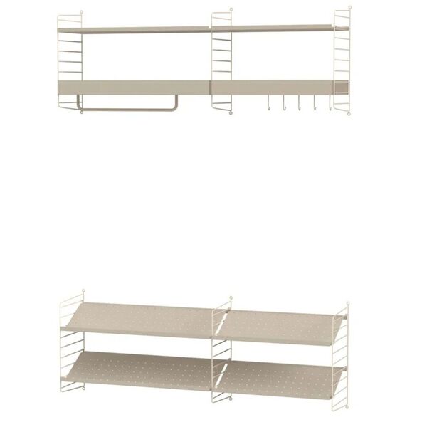 Flur H Garderobe mit Schuhfach - Regalkonfiguration
